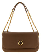 PINKO Brown Lamb Leather Shoulder Bag