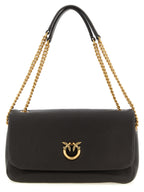 PINKO Brown Lamb Leather Shoulder Bag