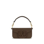 Valentino Garavani Brown Calf Leather Bos Taurus Shoulder Bag