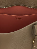 Furla Gray Calfskin Tote Bag