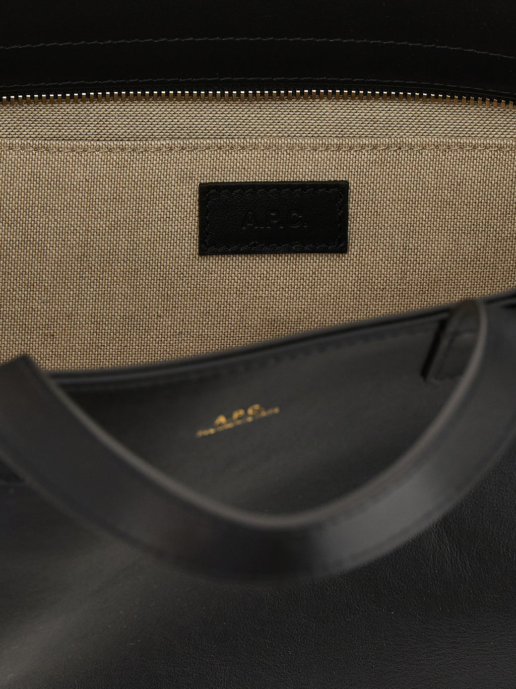 A.P.C. Black Cowhide Tote Bag