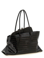 The Attico Brown Bovine Leather Shoulder Bag