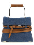 Moschino Blue Cotton Handbag