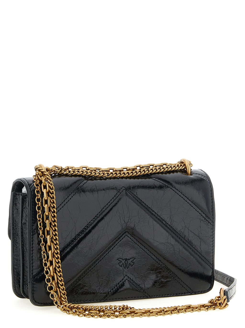 PINKO Black Calfskin Crossbody Bag
