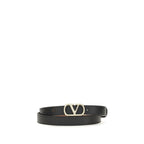 Valentino Garavani Black Calf Leather Bos Taurus Belt