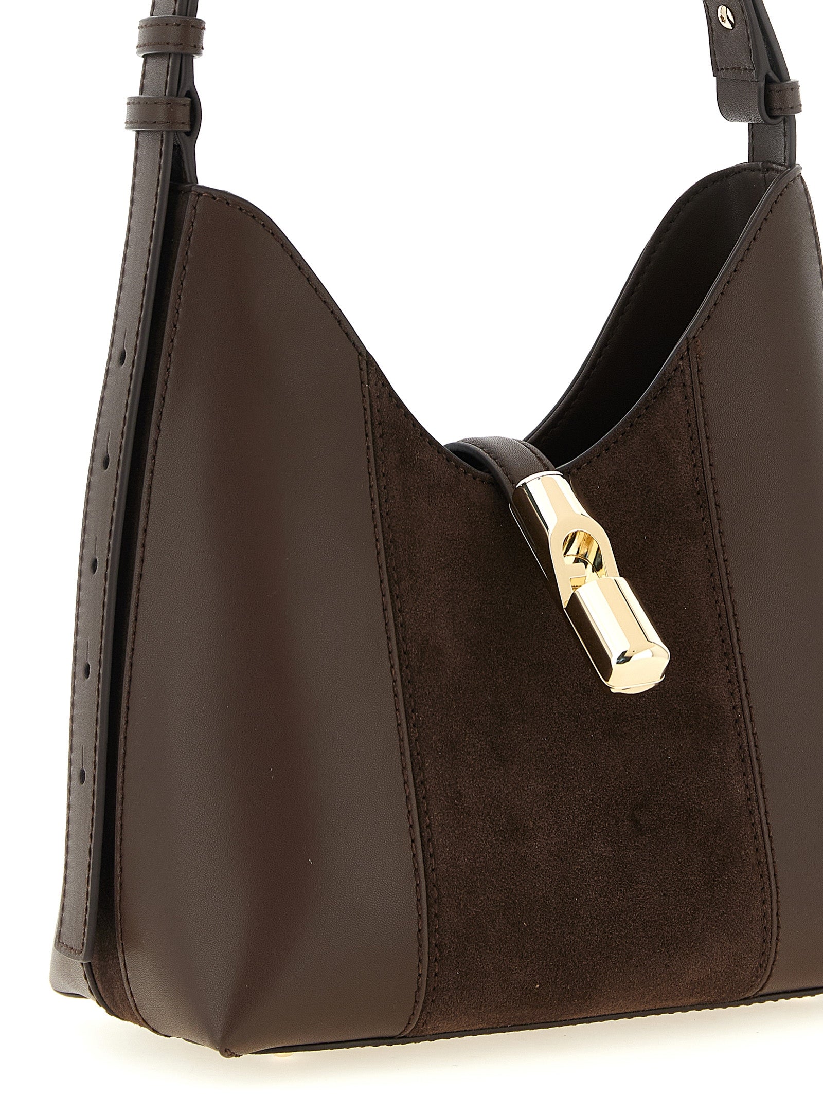 Furla Brown Calfskin Shoulder Bag