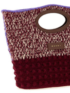 Marni Bordeaux Wool Handbag