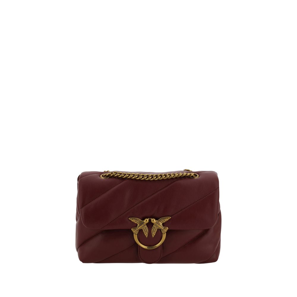 PINKO Red Calf Leather Bos Taurus Shoulder Bag