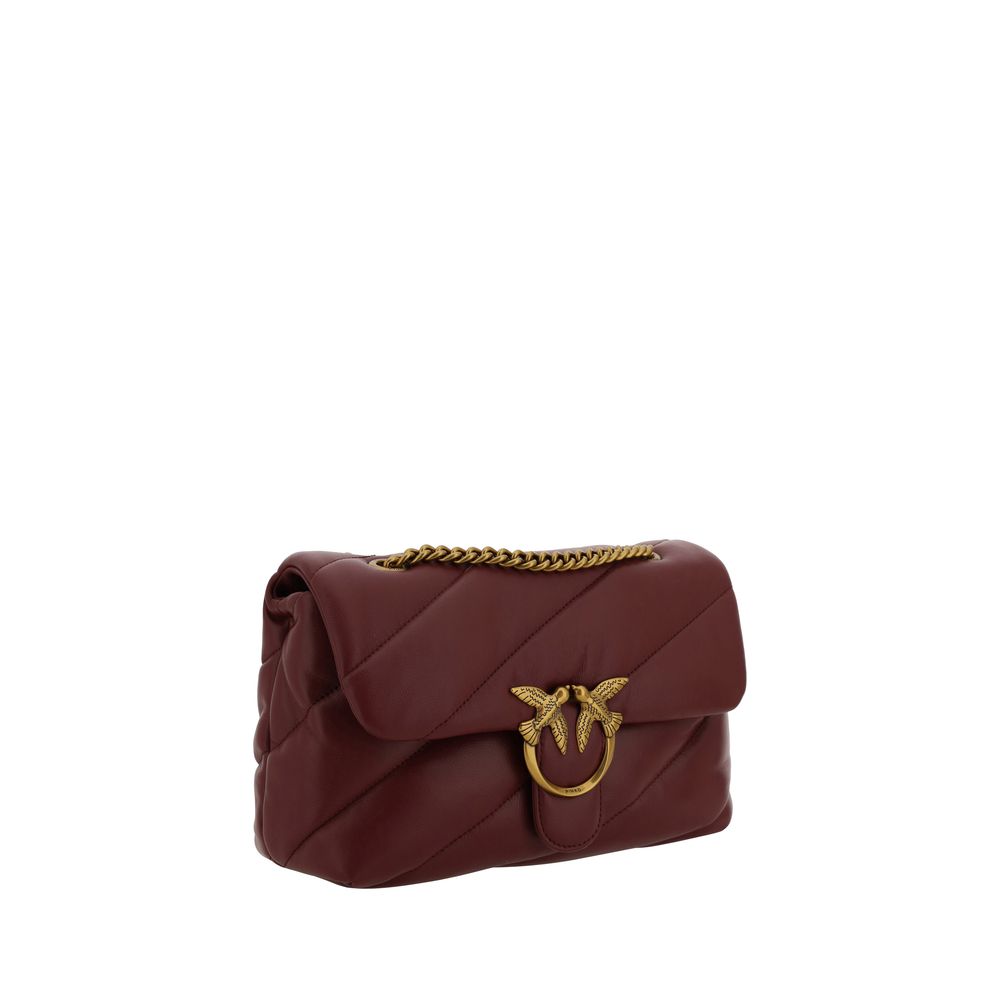 PINKO Red Calf Leather Bos Taurus Shoulder Bag