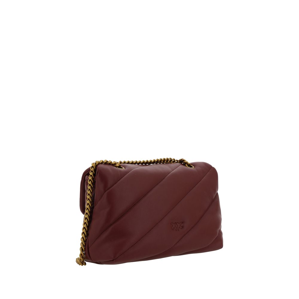 PINKO Red Calf Leather Bos Taurus Shoulder Bag