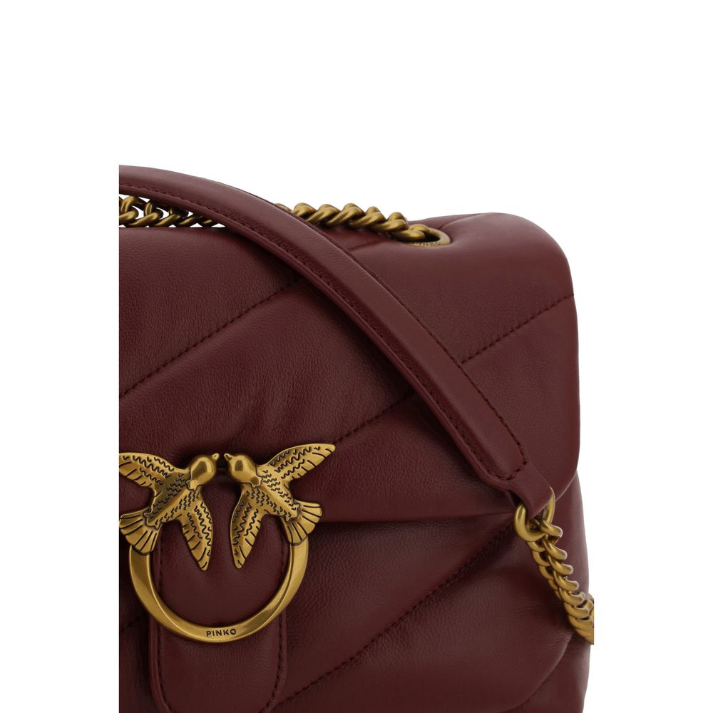 PINKO Red Calf Leather Bos Taurus Shoulder Bag