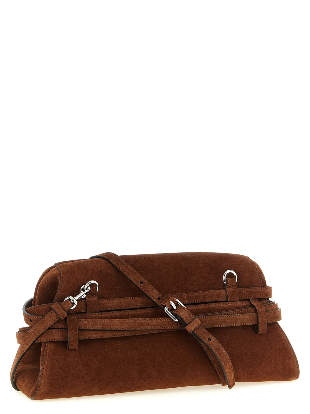 Moschino Brown Calfskin Clutch Bag