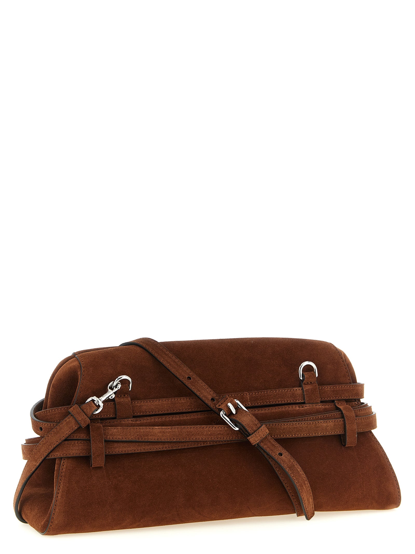 Moschino Brown Calfskin Clutch Bag