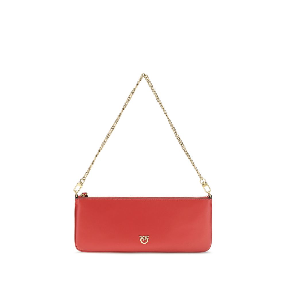 PINKO Red Calf Leather Bos Taurus Shoulder Bag