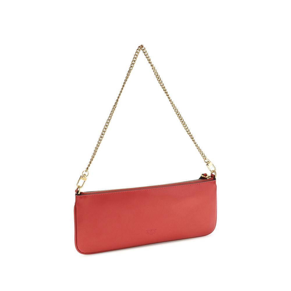 PINKO Red Calf Leather Bos Taurus Shoulder Bag