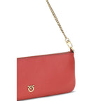 PINKO Red Calf Leather Bos Taurus Shoulder Bag