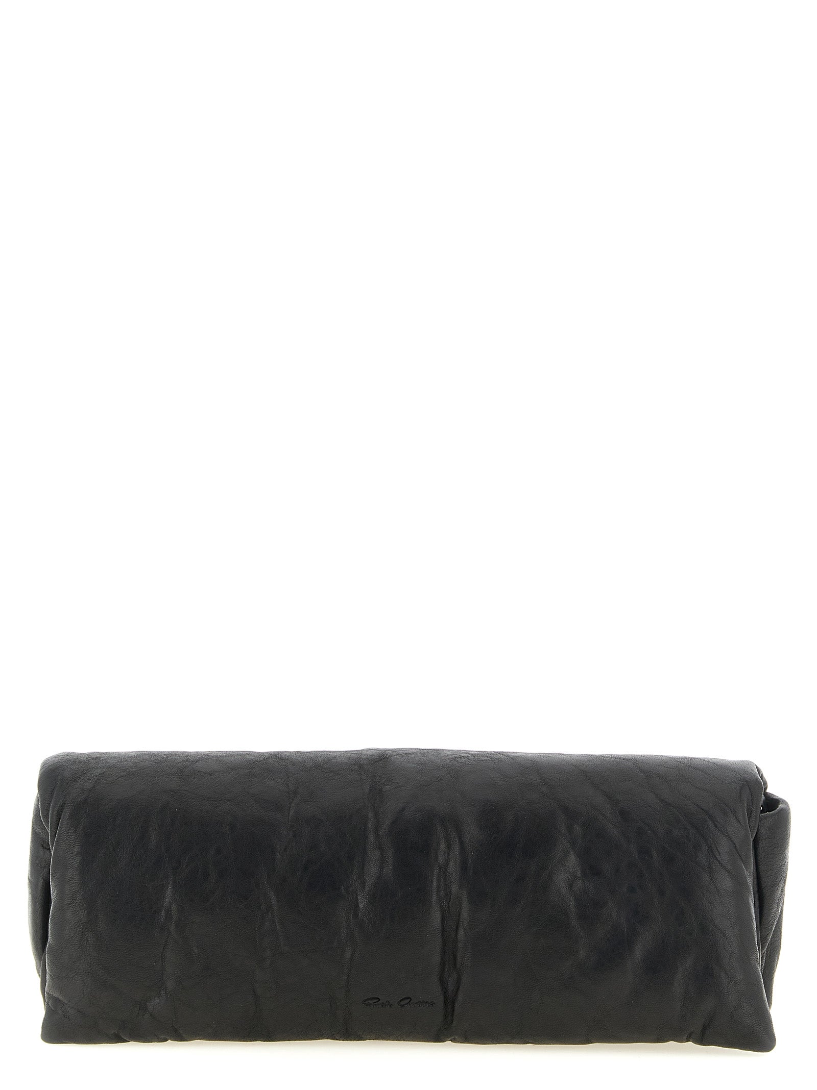 Rick Owens Black Lamb Leather Clutch Bag