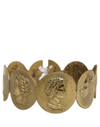 Dolce & Gabbana Gold Tone Brass Coin Metal Waist Cintura Belt