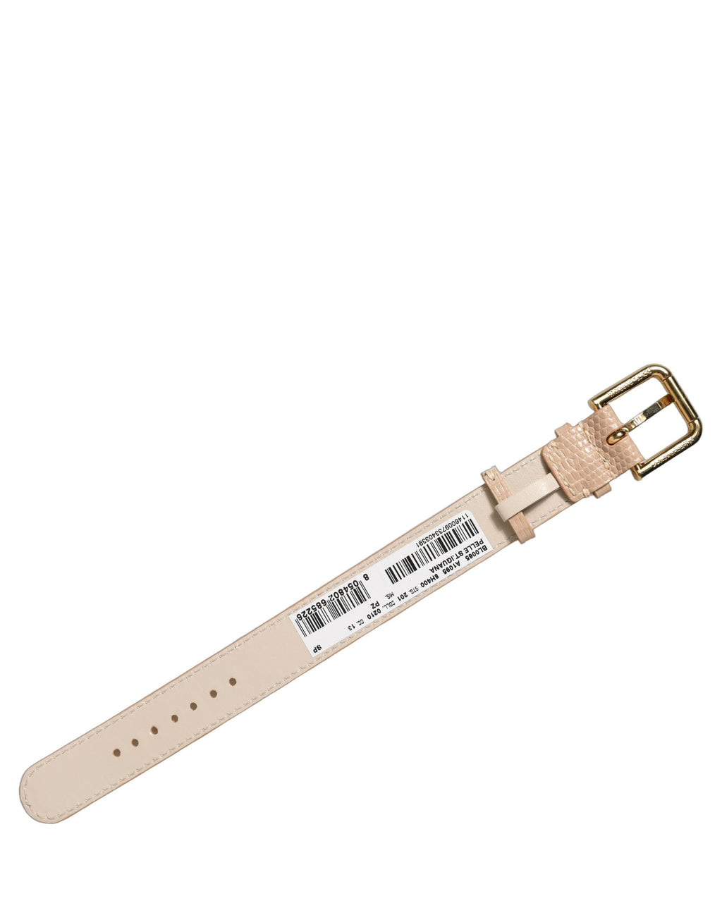 Dolce & Gabbana Beige Textured Leather Gold Buckle Belt Strap Bracelet