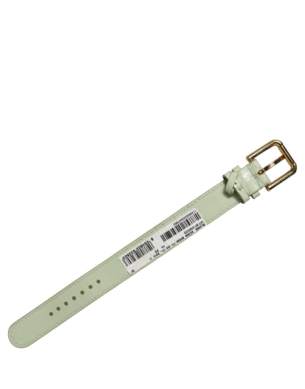 Dolce & Gabbana Green Embossed Leather Gold Buckle Belt Strap Bracelet