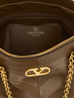 Valentino Garavani Brown Lamb Leather Shoulder Bag
