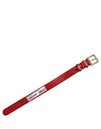Dolce & Gabbana Red Calfskin Leather Gold Buckle Belt Strap Bracelet