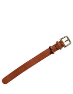 Dolce & Gabbana Brown Textured Leather Gold Buckle Belt Strap Bracelet