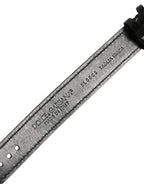 Dolce & Gabbana Black Textured Leather Gold Buckle Belt Strap Bracelet