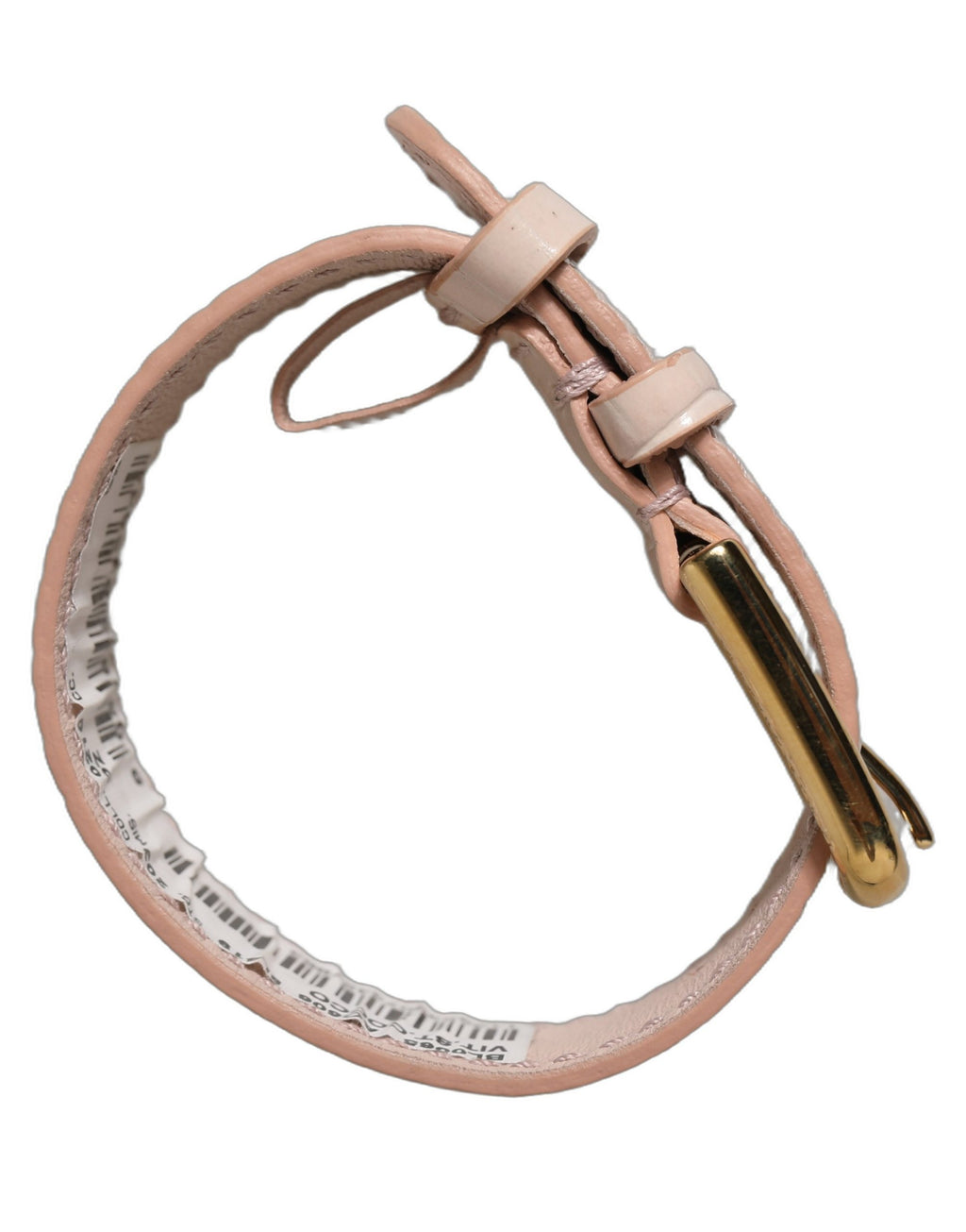 Dolce & Gabbana Pink Embossed Leather Gold Buckle Belt Strap Bracelet