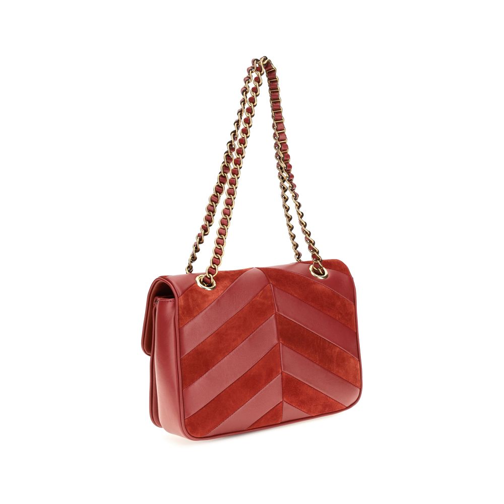 Valentino Garavani Red Suede Leather Shoulder Bag