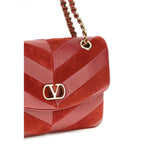 Valentino Garavani Red Suede Leather Shoulder Bag