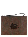 Etro Brown Cotton Clutch Bag