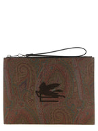 Etro Brown Cotton Clutch Bag