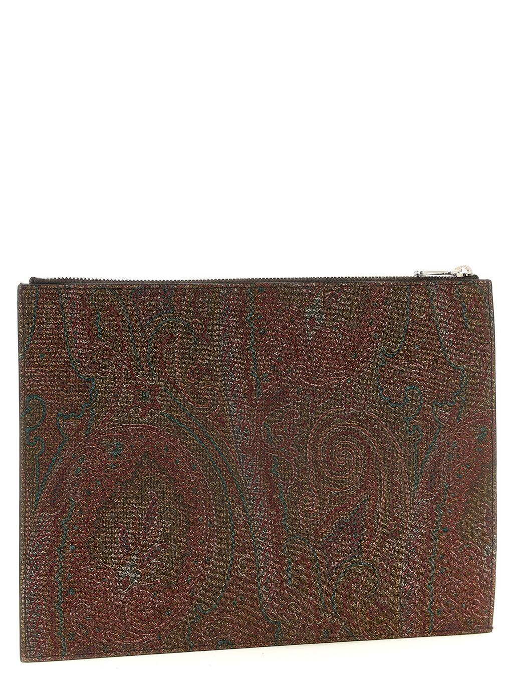 Etro Brown Cotton Clutch Bag