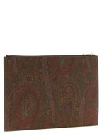 Etro Brown Cotton Clutch Bag