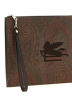 Etro Brown Cotton Clutch Bag