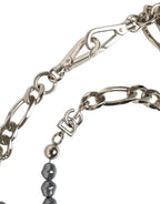 Dolce & Gabbana Silver Tone Chain Signature DG Logo Pendant Necklace