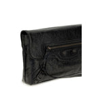 Balenciaga Black Lamb Ovis Aries Clutch Bag