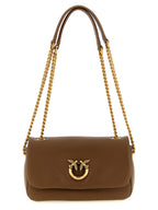 PINKO Brown Lamb Leather Shoulder Bag