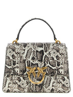 PINKO Gray Calfskin Handbag