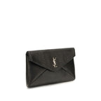 Saint Laurent Black Lamb Ovis Aries Clutch Bag