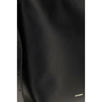 Jil Sander Black Calf Leather Bos Taurus Shoulder Bag