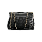 Mario Valentino Nero Polyurethane Women's Bag with Chain Shoulder Strap