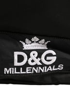 Dolce & Gabbana Men Black #DG LOVE Logo Patches Nylon Backpack Bag