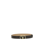 Valentino Garavani Black Calf Leather Bos Taurus Regular Belt