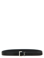 Saint Laurent Black Leather Regular Belt