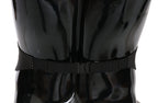 Dolce & Gabbana Dark Gray Dotted Waist Belt Silk Cummerbund