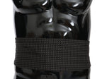Dolce & Gabbana Dark Gray Dotted Waist Belt Silk Cummerbund