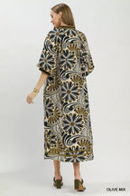 YSONA Umgee Abstract Print Midi Dress — side view | Women's Dress | Shop YSONA