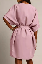 YSONA Tie Waist Batwing Sleeve Dress — side view | Women's Dress | Shop YSONA